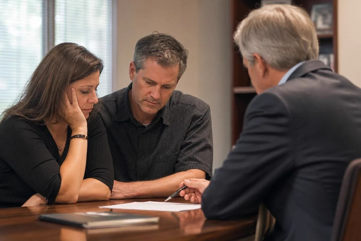 Alexandria family meeting with attorney about a wrongful death claim in Virginia