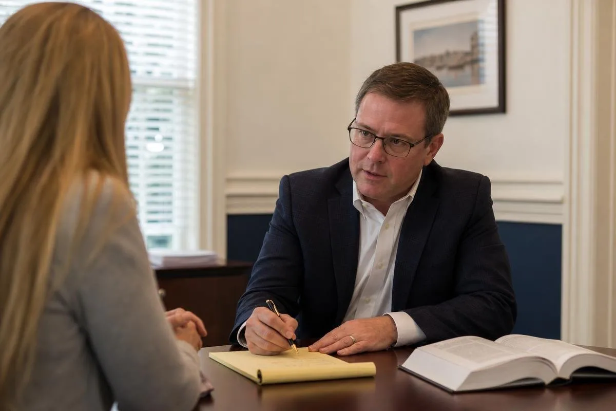 The Alvarez Law Firm Alexandria VA attorney meeting with a client